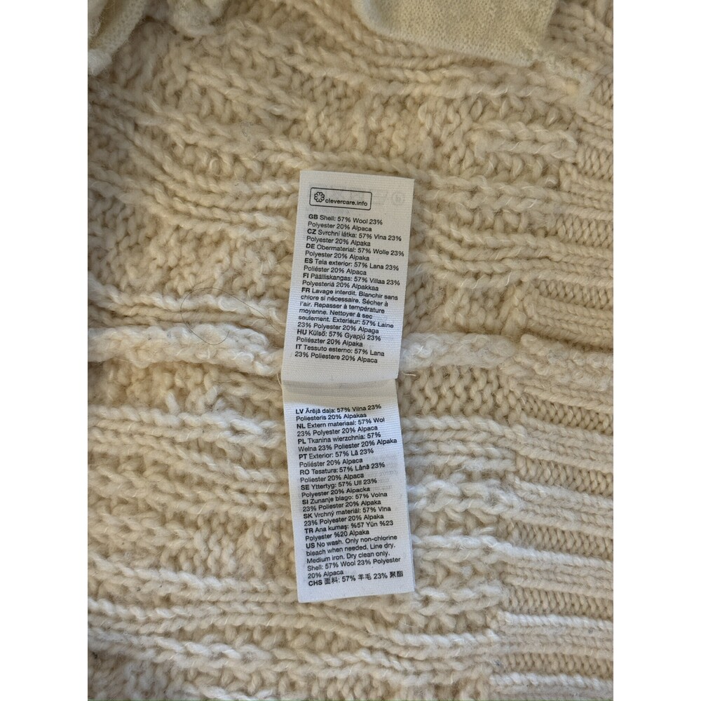 & Other Stories Cable Knit Wool Cardigan - Cream - L - Picture 6 of 6